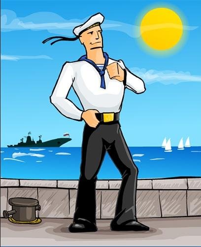 Моряк иллюстрация для детей