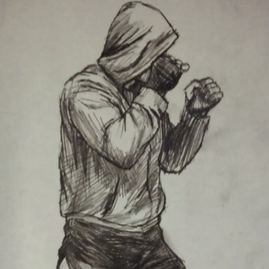 Боксер в капюшоне рисунок
