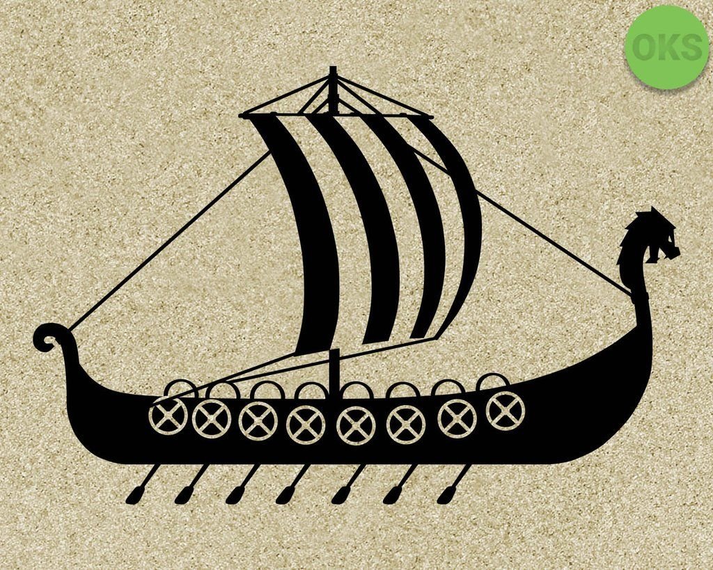 Нарисовать корабль викингов Драккар
