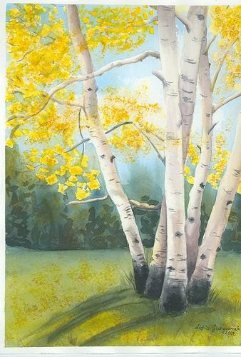 Осень березы живопись