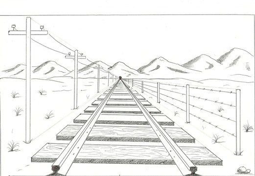 Линейная перспектива железная дорога
