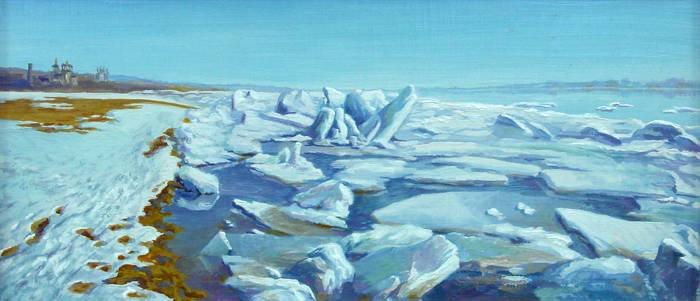 Рисование ледоход на реке. Картина селельцева ледоход. Колдина ледоход на реке. Ги Гуркин картина ледоход.