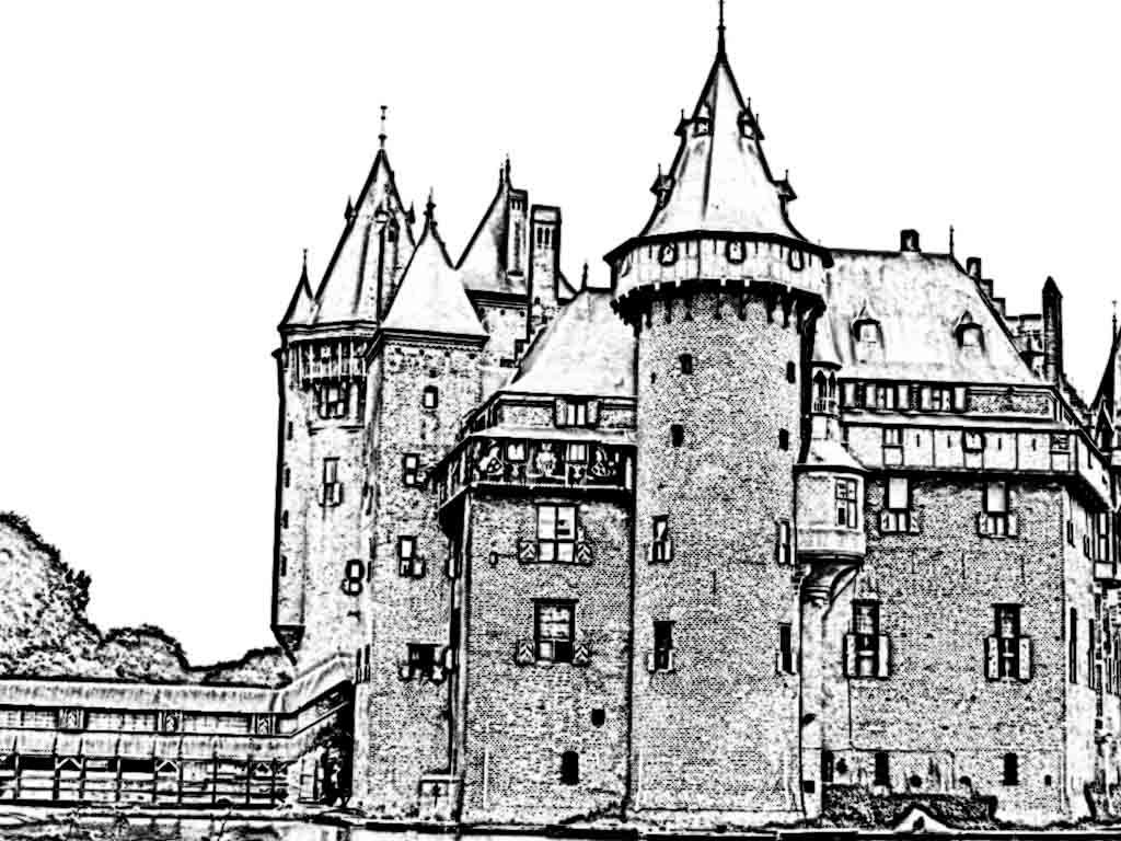 Рисунки замков средневековья карандашом