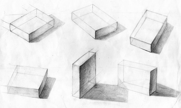 Спичечный коробок рисунок карандашом перспектива