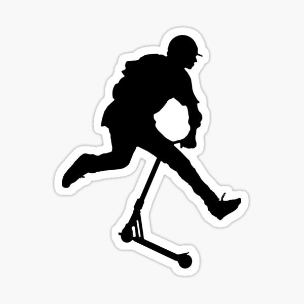 Силуэт с самокатом