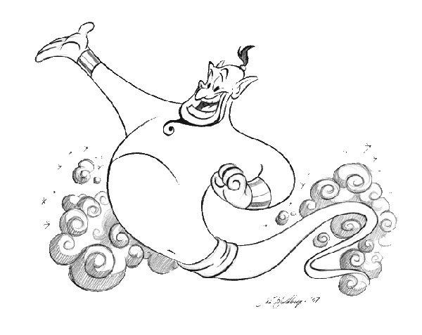 Лампа Аладдина эскиз