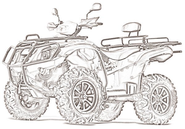 Квадроцикл спереди вектор