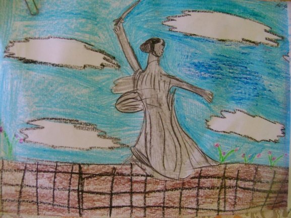 Родина мать рисунок детский