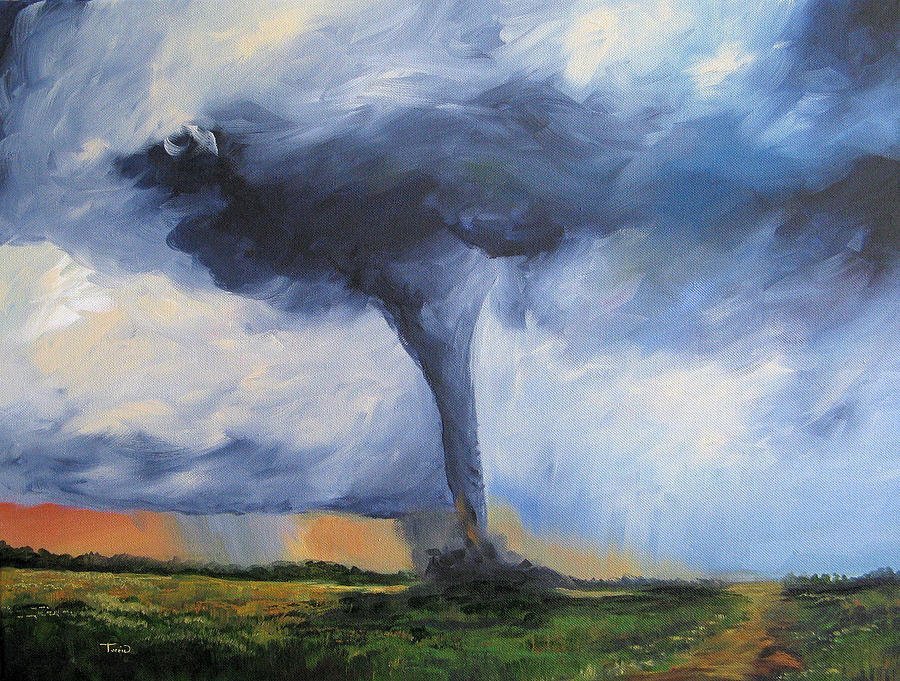 Мысли шторм. Джон Брозио Торнадо. Ураган смерч Торнадо. Смерч картина. Ураган в живописи.
