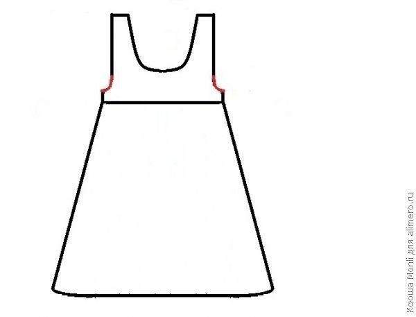 Силуэт платья для рисования в детском саду