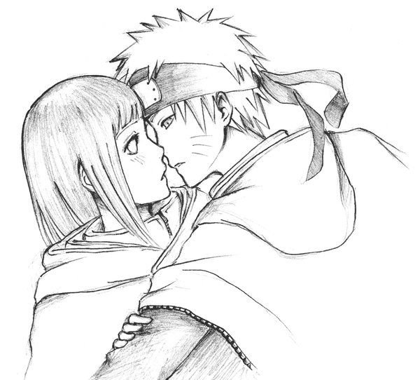 Наруто и Хината рисунок