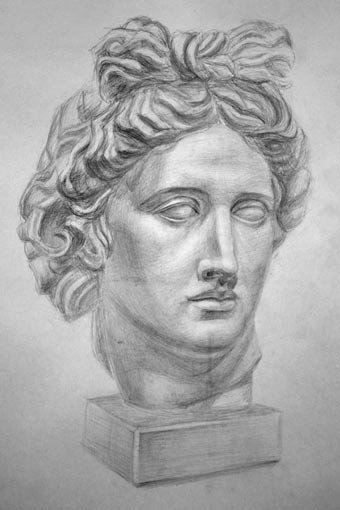 Гипсовая голова Аполлона