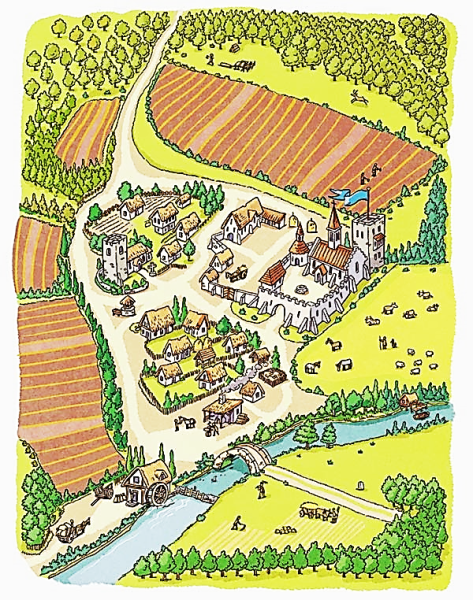 Средневековая деревня феодальное поместье