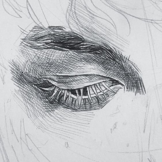 Нарисованный закрытый глаз