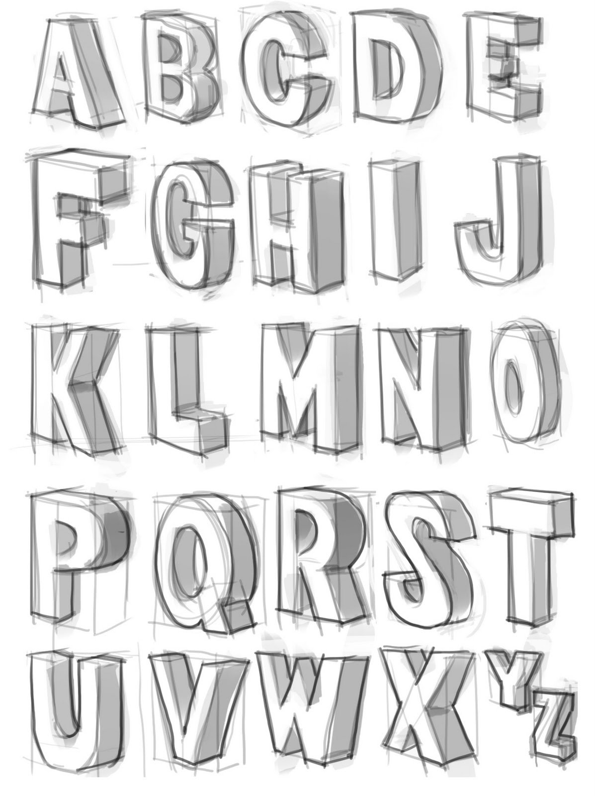Шрифт на а4 слово. Красивый объемный шрифт. Красивые объемные буквы карандашом. Интересные шрифты. Объемные буквы карандашом русские.