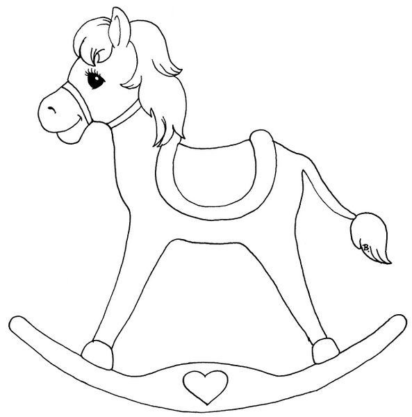Лошадка качалка трафарет