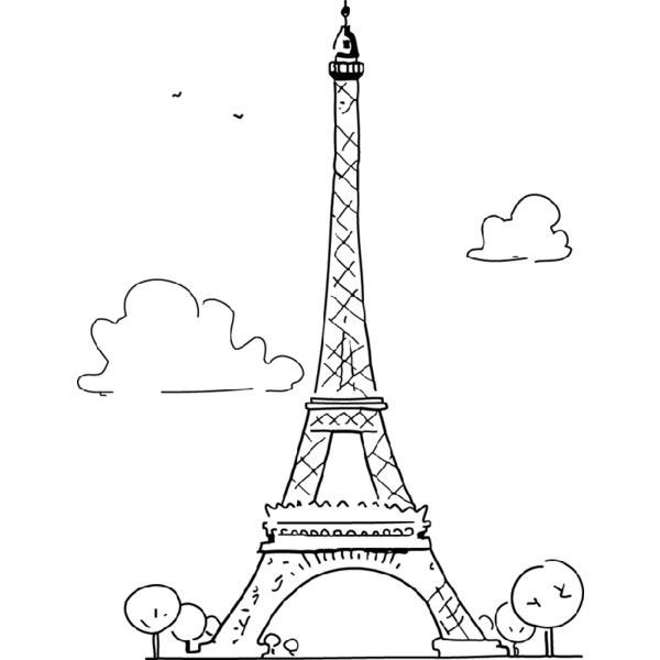 Раскраска эльфивая башня в Париже