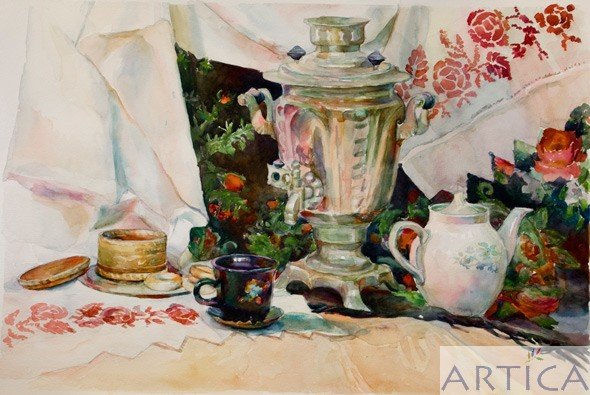 Андрияка натюрморт с самоваром
