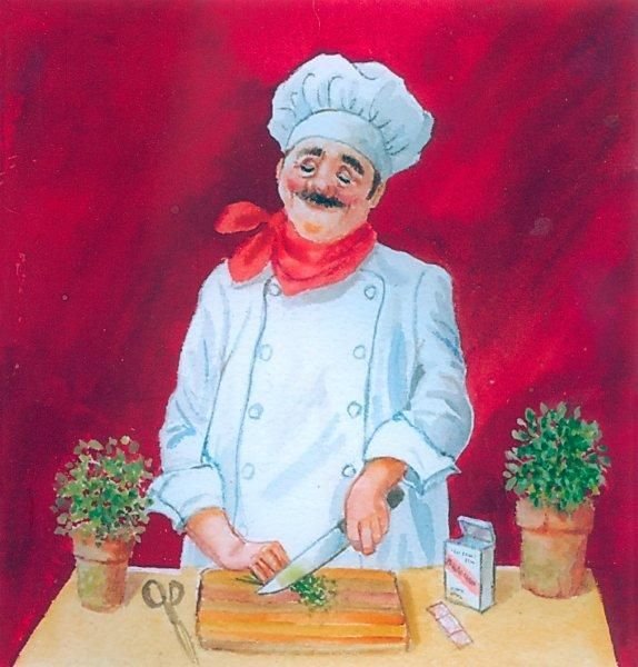 Повар акварель