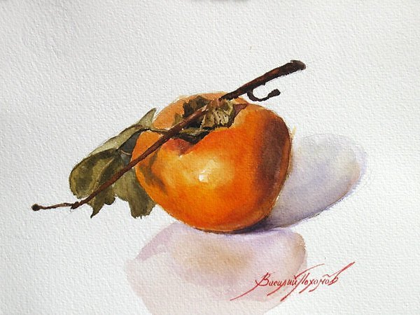 Хурма акварелью