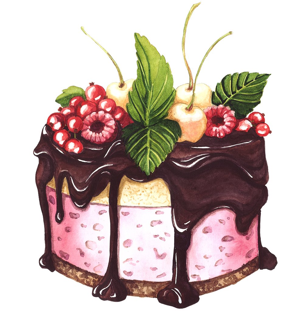 Иллюстрация десерт торт