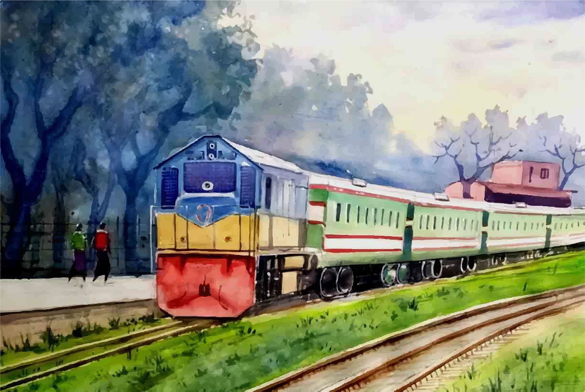 Фото нарисованного поезда