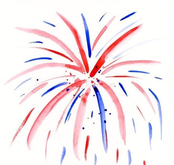 Фейерверк акварель
