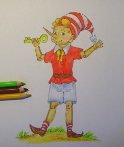 Буратино красками