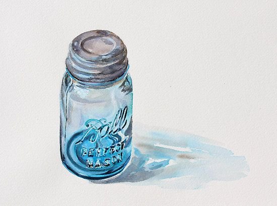 Банка акварелью