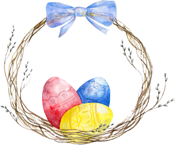Пасхальные яички акварель