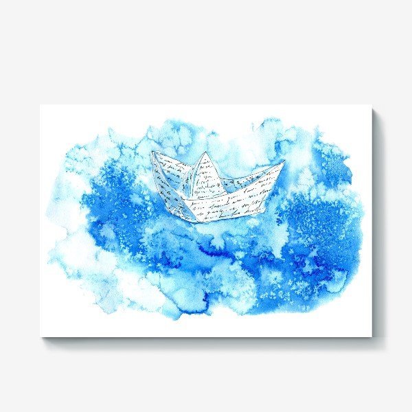 Кораблик иллюстрация акварель