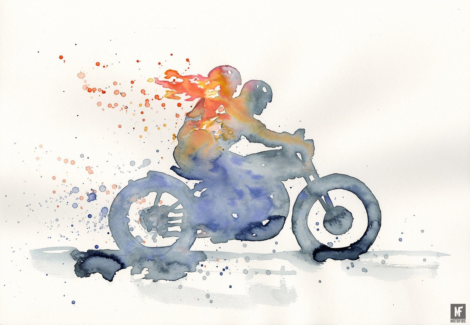 Мотоцикл акварель