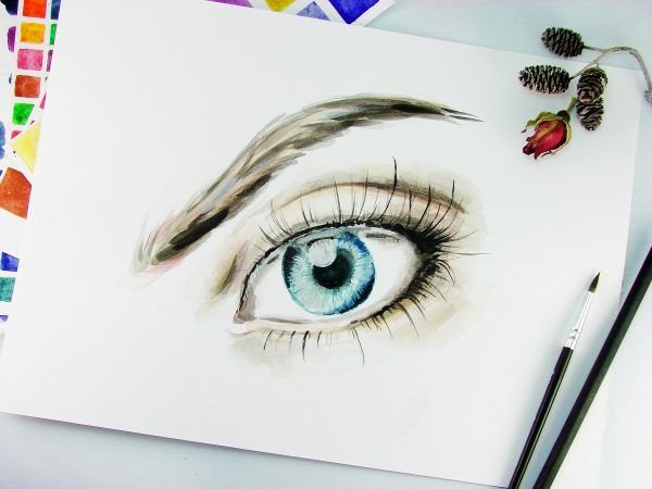 Брови гуашью