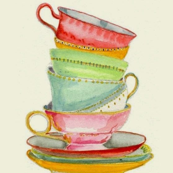 Посуда еда акварель