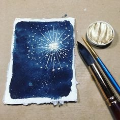 Техника граттаж салют над городом