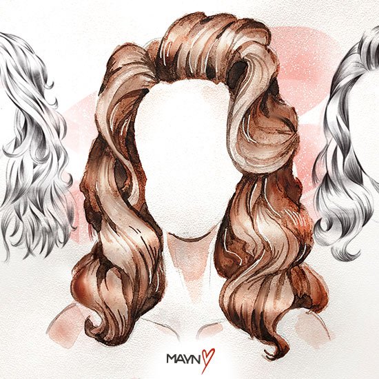 Прическа акварель