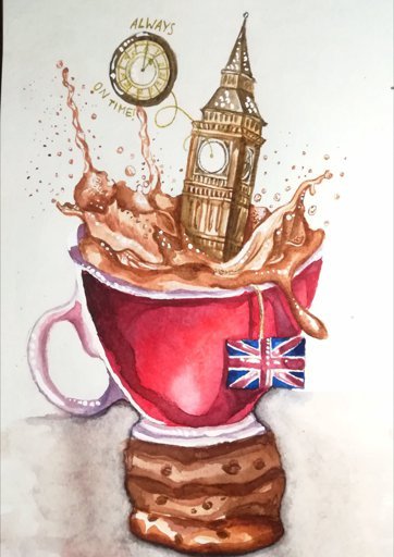 Англия рисование акварелью