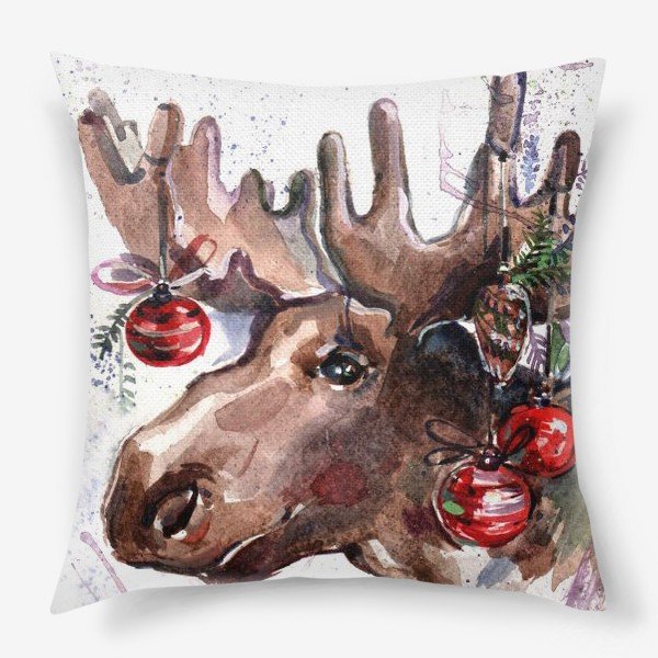 Картина Лось акварель