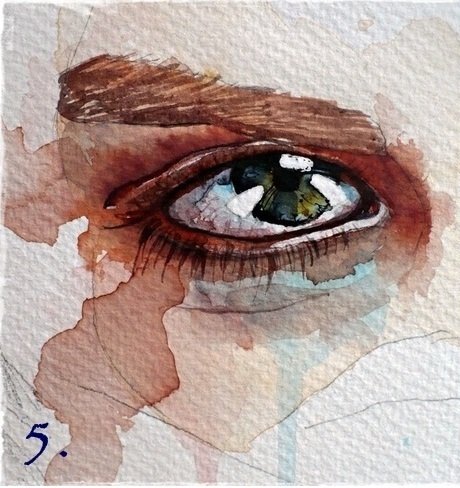 Цвет глаз акварелью