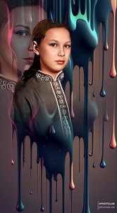 Абстрактный портрет акварелью