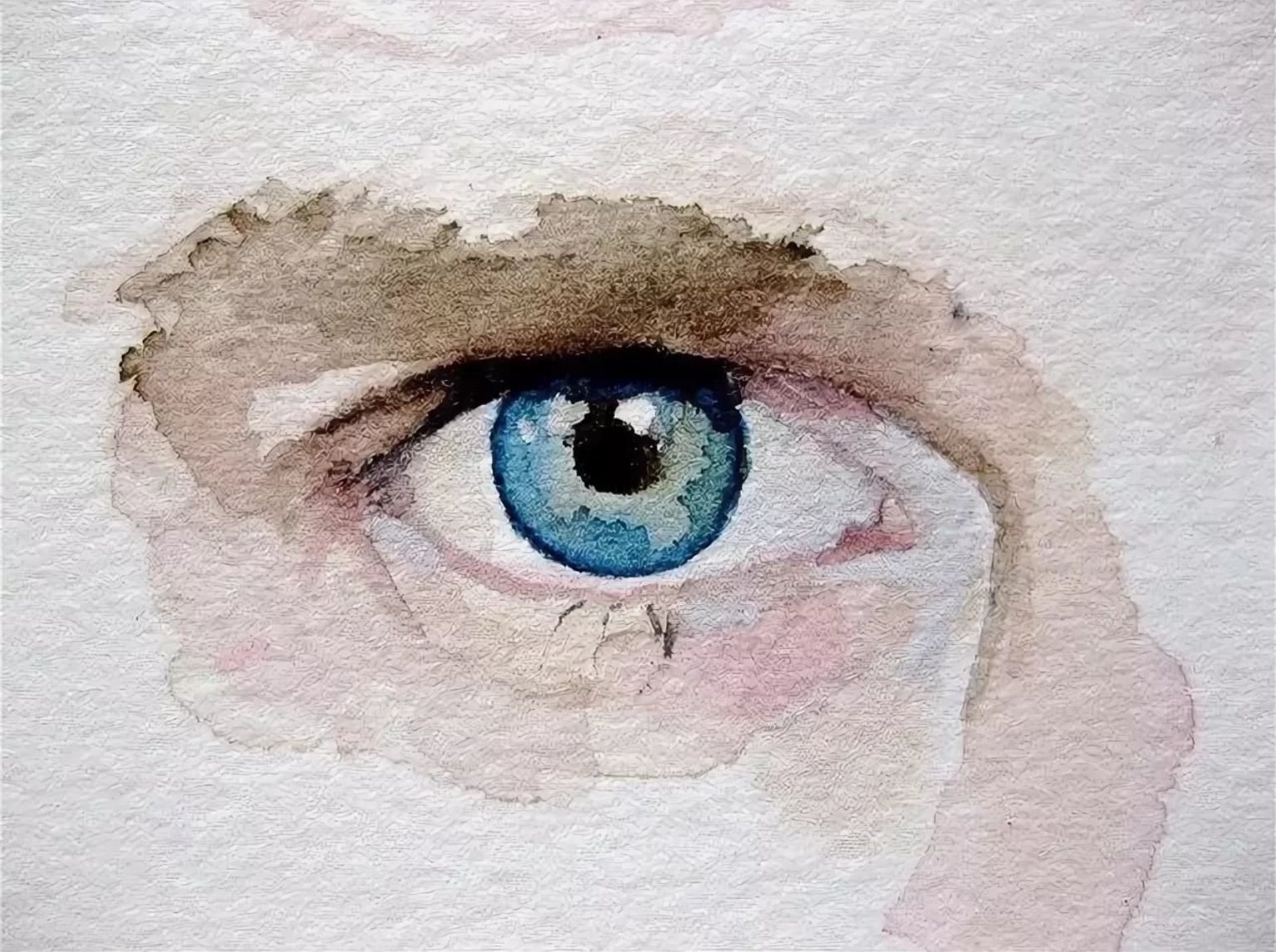 Глаз человека акварелью
