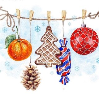 Нарисовать елочные игрушки акварелью