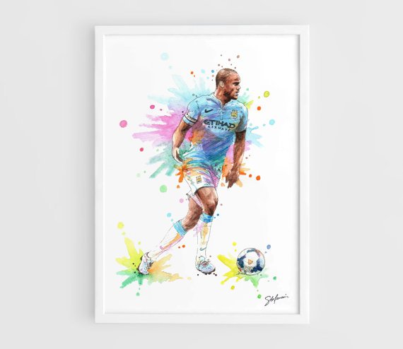 Футболист акварель