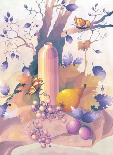 Цветная Графика натюрморт