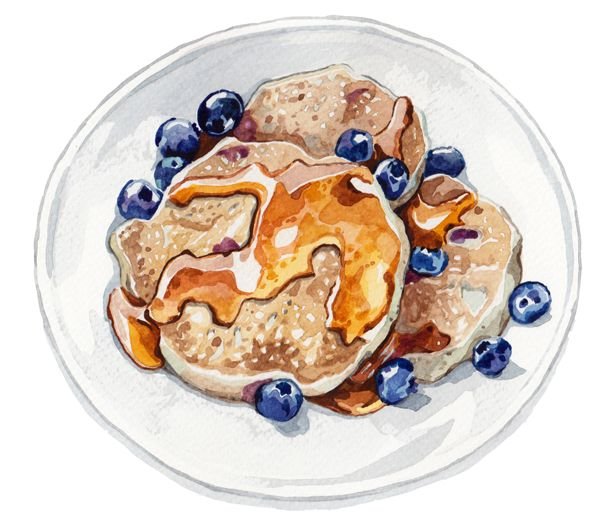 Оладьи акварелью