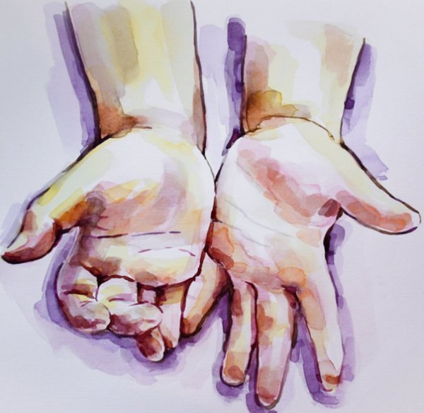Ладони акварель