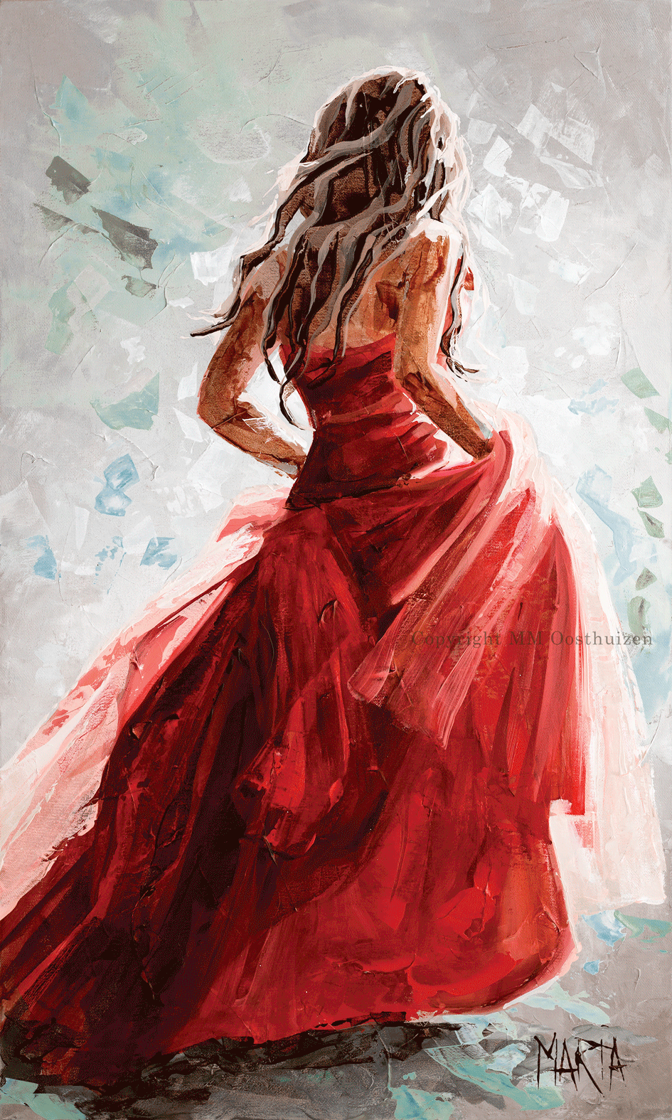 Женщина в Красном платье живопись