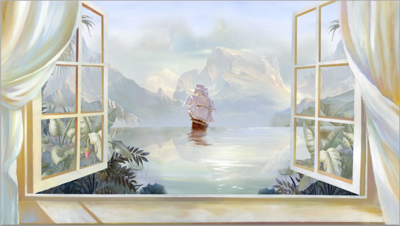 Картина окно с видом на море