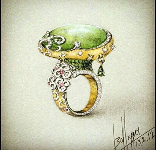 Кольца акварель