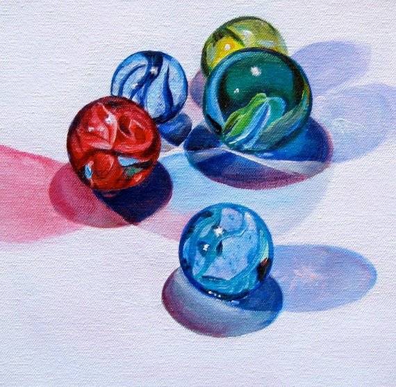 Стеклянный шар акварелью